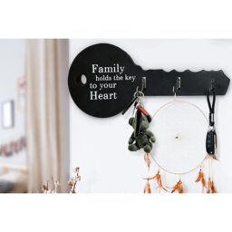 Simione Manufactured Wood Wall Organizer with Key Hooks
