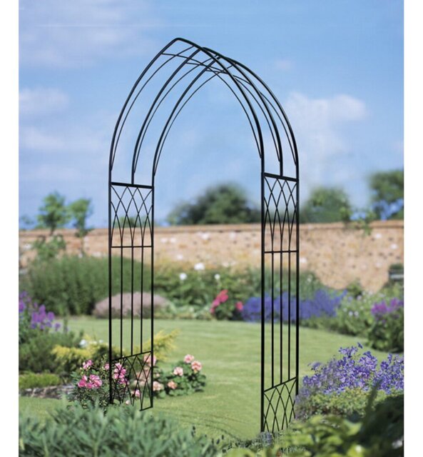 Rickert 110cm W x 41cm D Metal Arbour in Black