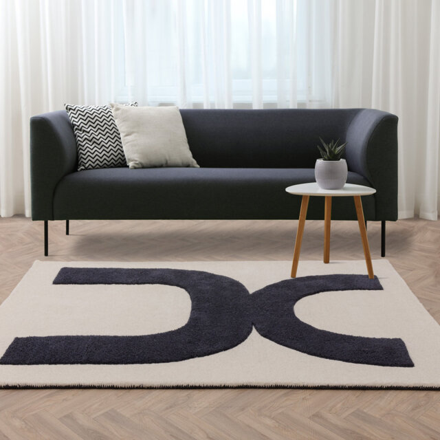 Bloxberg Icon Cream/Black Area Rug