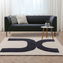 Bloxberg Icon Cream/Black Area Rug