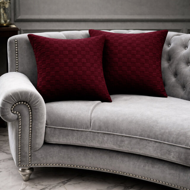 Luxury Check Velvet Cushion Covers Set Of 4 Soft Throw cases