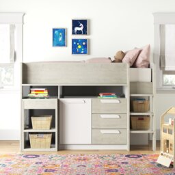 Loren European Single (90 x 200cm) 3 Drawer Mate's & Captain's Mid Sleeper Loft Bed Bed with Bookcase