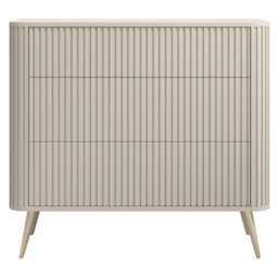Chest of Drawers with Fluted Fronts and Three Drawers