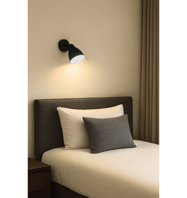 Grey Industrial Style Directional Unswitched Wall Light