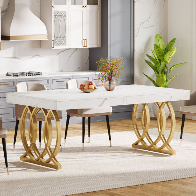 Metal Base Dining Table