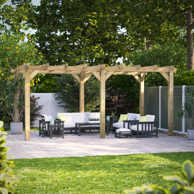 Powersheds 18 x 10ft Timber Pressure Treated Pergola