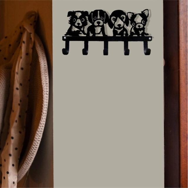 Metal Wall Organizer with Key Hooks