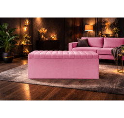 Royal Velvet Storage Ottoman Box with Hinged Lid - Lined Upholstered End of Bed Storage Bench - Soft  Close Storage Seat - Made in UK