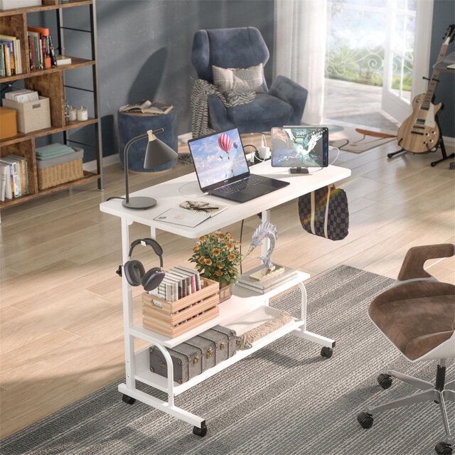 Standing Desk With Integrated UK Power Outlets & USB Ports, Height Adjustable