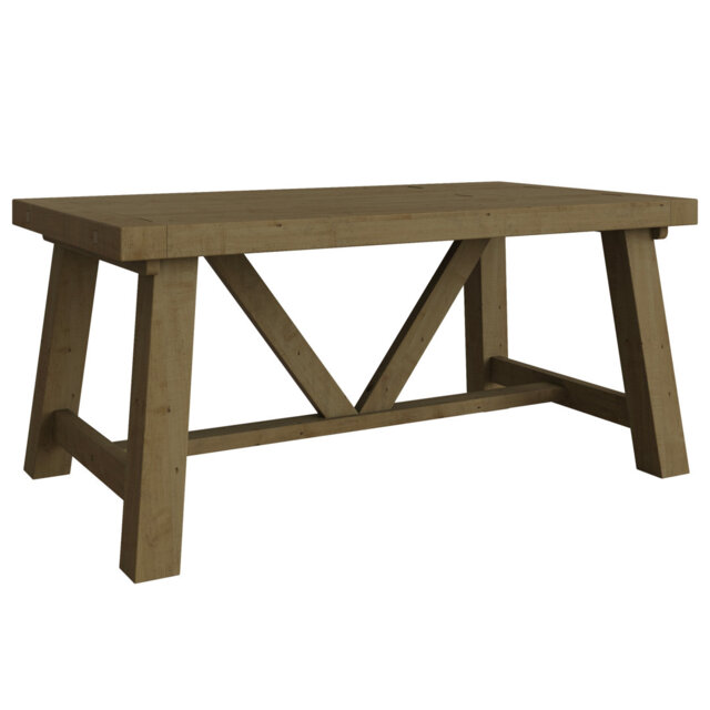 Almerton 1.6m Dining Table. Solid Reclaimed Pine. Seats Up To 4. Extension Leaf Sold Separately