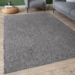 Flex Low Pile Rugs Solid Design in Grey - 1000G