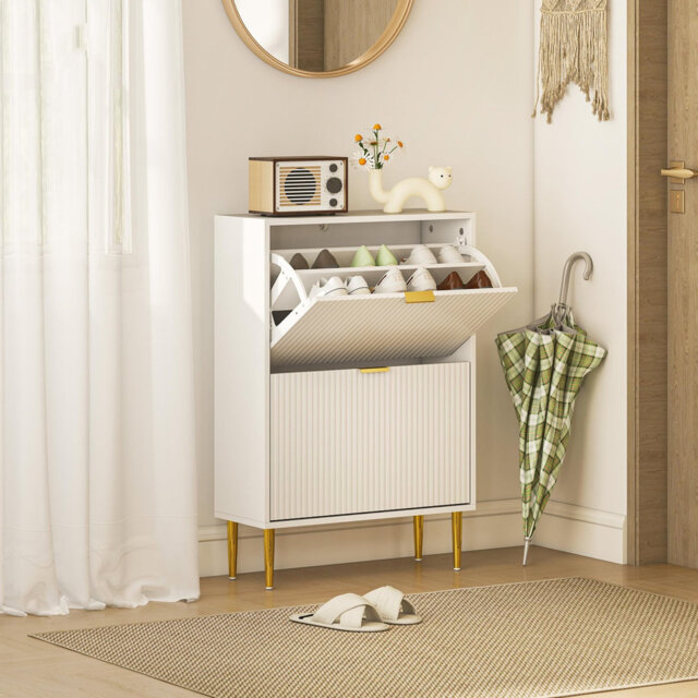 12 Pair Flip Down Shoe Storage