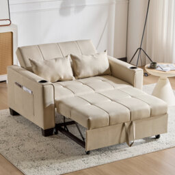 2 Seater Sofa Bed with Cup Holders