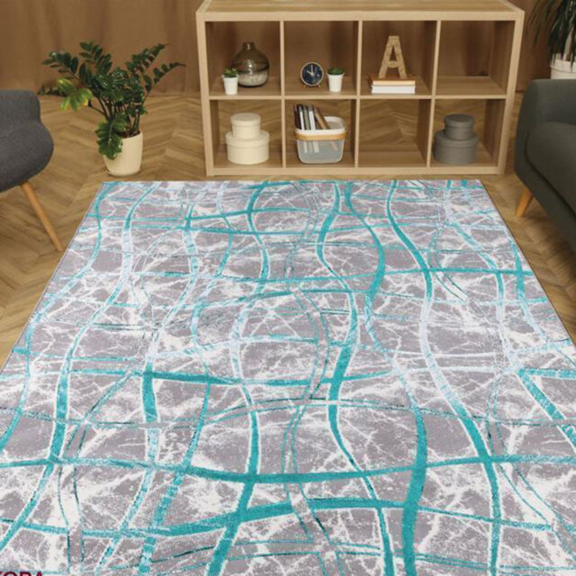 Kenshawn Luxury Grey/Emerald Rug