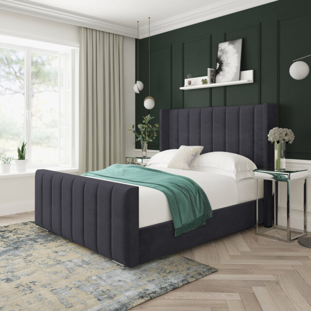 Willow Naples Velvet Upholstered Bed Frame