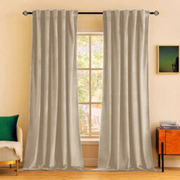 Rumson Crushed Velvet Eyelet Sheer Curtains Pair