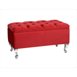 Londona Wide Velvet Tufted Rectangle Solid Color Standard Ottoman Bench with Storage, Upholstery Footstool End of Bed Bench