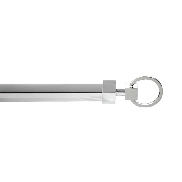 Botolphus Silver 1.9cm Single Curtain Pole