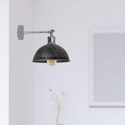 Janessa 1-Light Iron Swing Arm Dome Wall Sconce