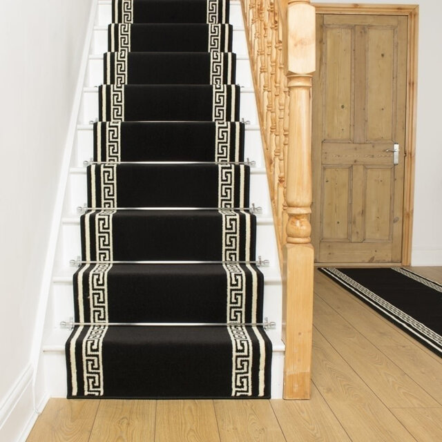 Key Black Stair Runner – Soft & Durable Carpet Runner for Stairs & Staircases, Multiple Lengths