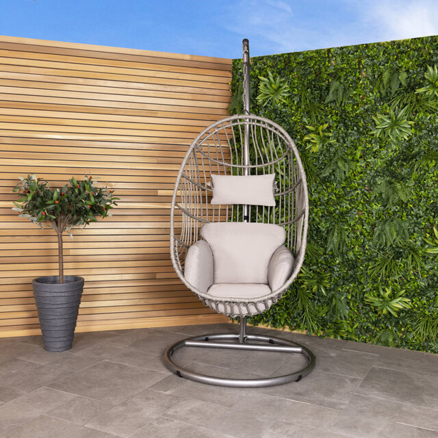 Rattan Egg Shaped Swing Chair with Stand