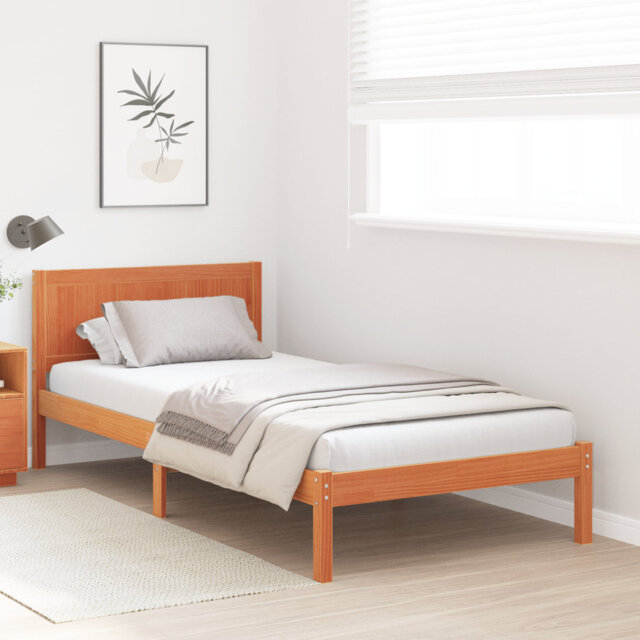 87-8 Bed Frame with Headboard Solid Pine wood