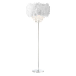 Modern Chandelier Style Feather Floor Lamp With Waterfall Drops By