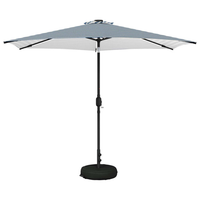 Garden Parasol With LED Lights Polyester Outdoor Shade Patio Umbrella