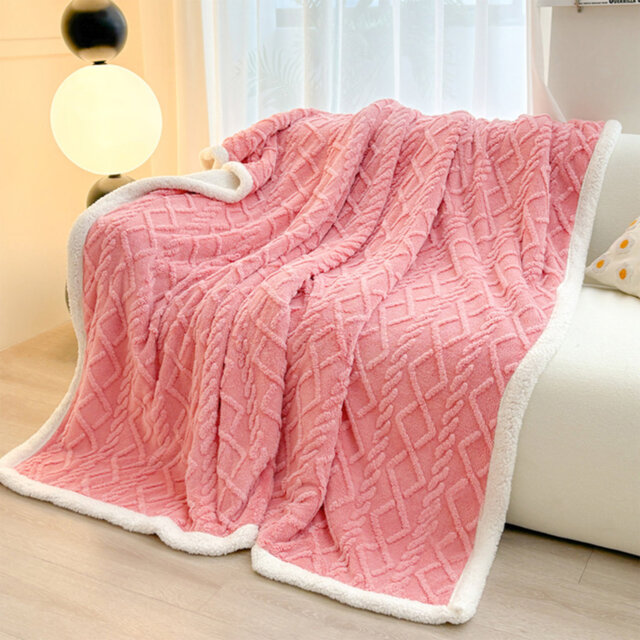 Knit Sherpa Throw Blanket, Reversible Soft Warm Throw for Couch Bed Sofa, Cozy Blanket for Bedroom Living Room, Machine Washable