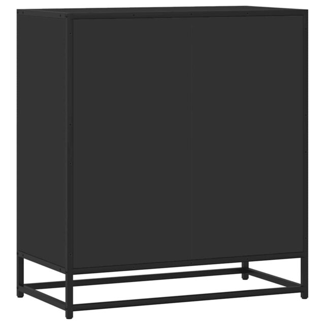 Sideboard Black 68X35x76 Cm Engineered Wood And Metal
