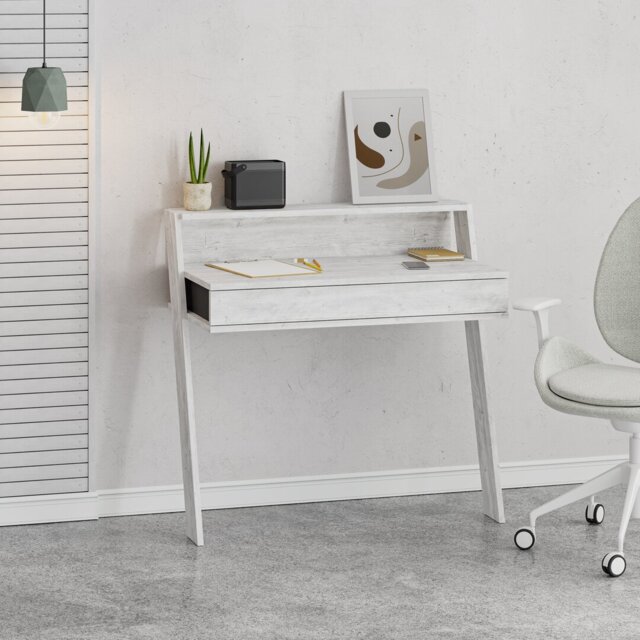 Cowork Modern Floating Desk Wall Mounted With Drawer 94cm Wide