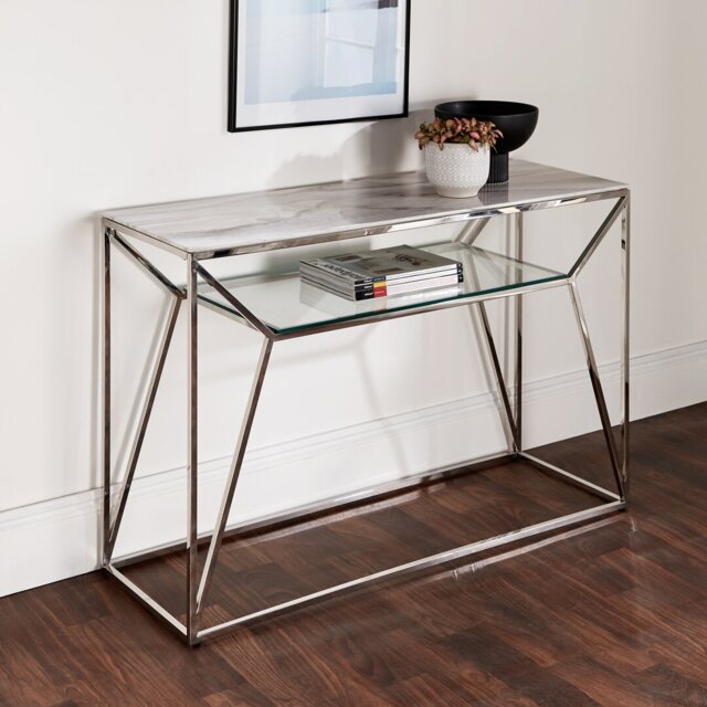 Maltby 120cm Glass Top Console Table