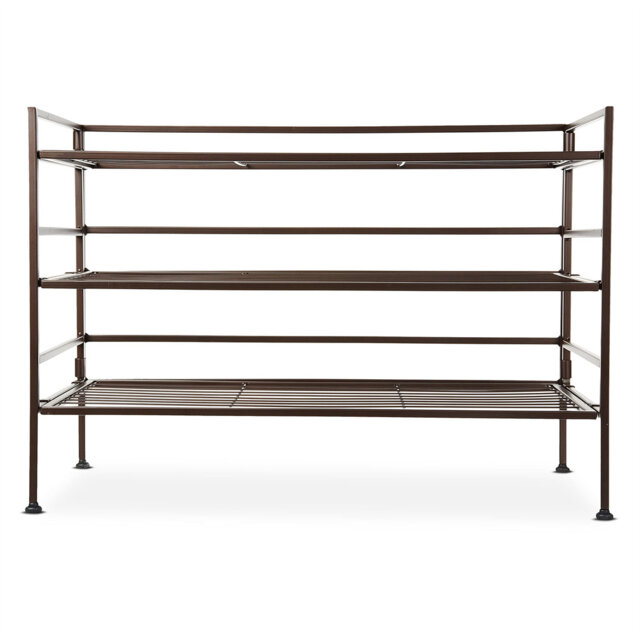 3-layer shoe rack for 9 pairs, 67.8 x 32 x 47.5cm, brown