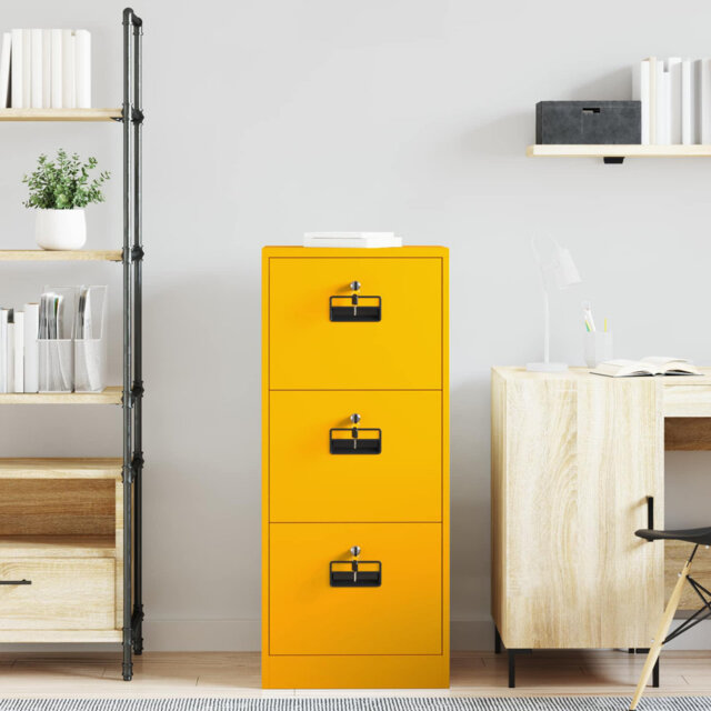 File Cabinet With Drawer With Shelf Geometric Cold-Rolled Steel Modern