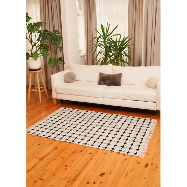 Pearl Geometric Hand Woven Flatweave 180 Cm X 120 Cm Area Rug