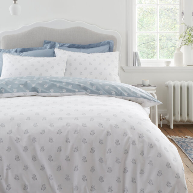 Esme Floral 200 Thread Count Cotton Reversible Duvet Cover Set