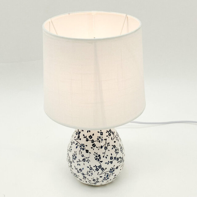 Durable Miesha 37cm Blue and White Ceramic Table Lamp with Traditional Design, Perfect Accent for Bedroom or Living Room