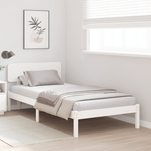 Vidaxl Bed Frame With Headboard Solid Pine Wood