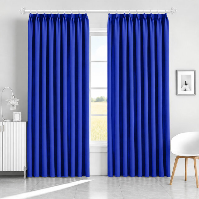 Blackout Pencil Pleat Curtains - Thermal Insulated, Light Blocking Window Drapes
