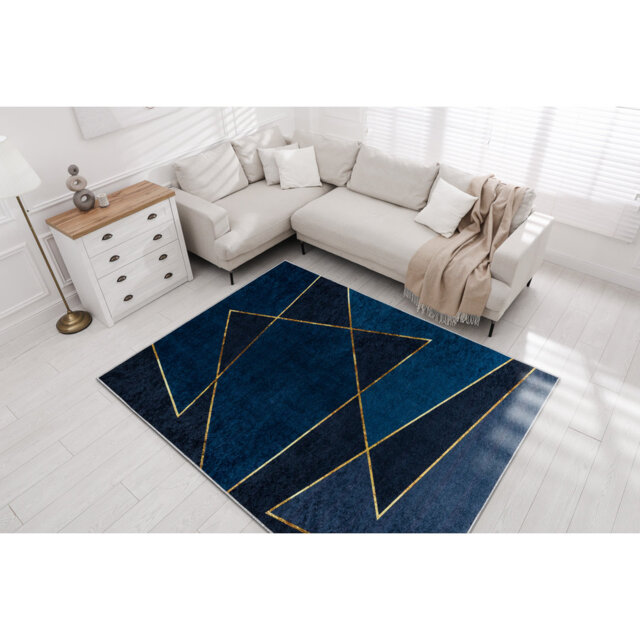Roelof wash rug, geometric, anti -slip - pink