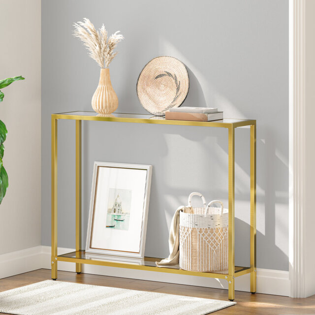Karmakar 100cm Glass Top Console Table