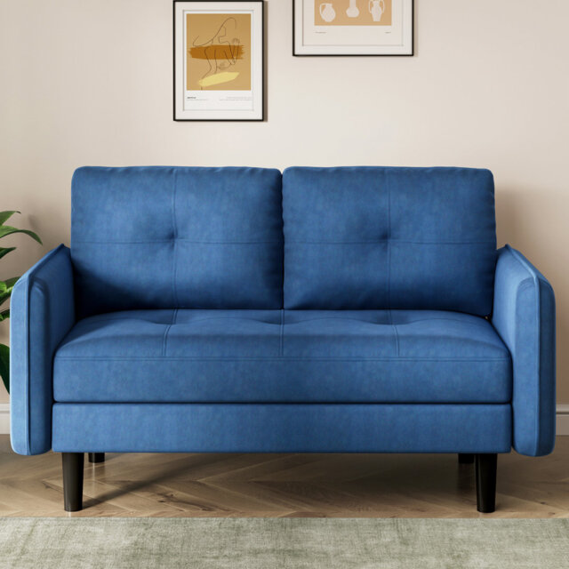 2 Seater Sofa, Modern Sofa Couch With Thicken Cushions, Comfy Sofa For Living Room/bedroom/office/apartment, Loveseat Sofa 2 Seater Settee With 2 Pock