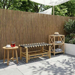 Garden Bench Natural Bamboo Modern Seating Patio Furniture Outdoor