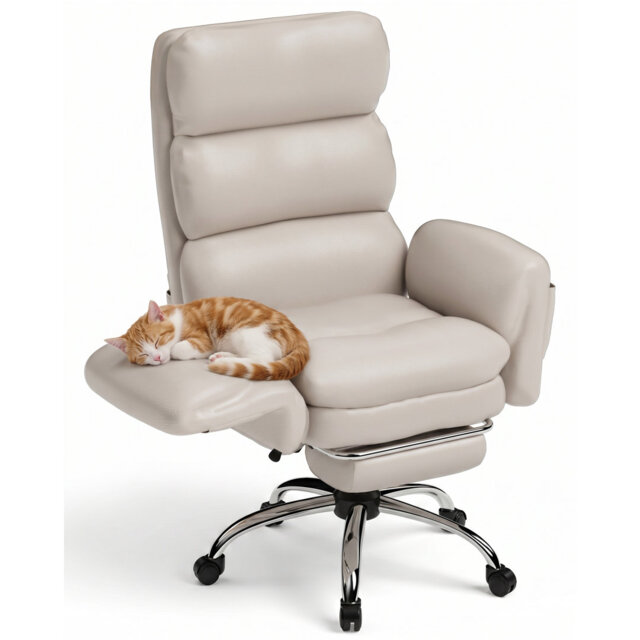 Ergonomic Office Chair, Big and Tall High Back Computer Executive Desk Chair with Foot Rest, Adjustable Headrest, Storage Flip-Up Armrests, Wide Seat