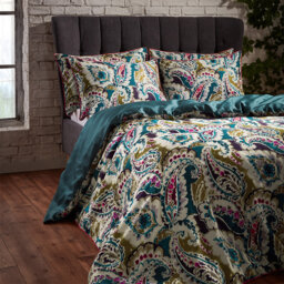 Sateen Paisley Duvet Cover Set with Pillowcases Included