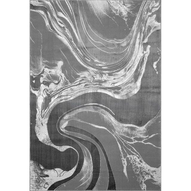 Modern Abstract Area Rug – 100% Polyester, Antistatic, Soil & Water Repellent, Colourfast Living Room Carpet
