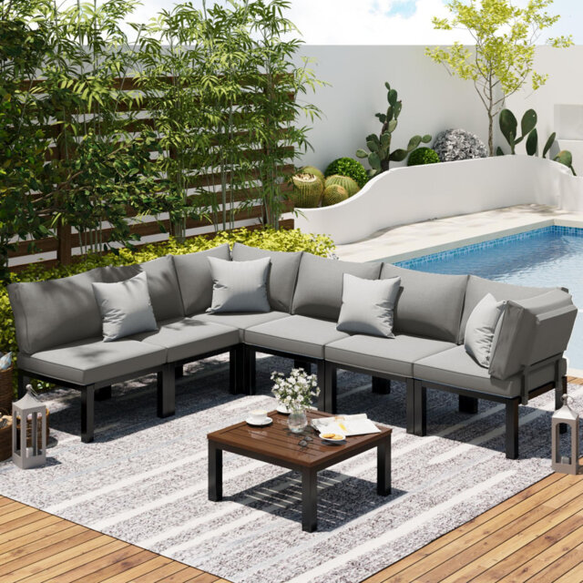 Outdoor Patio Furniture Set With Waterproof Cover