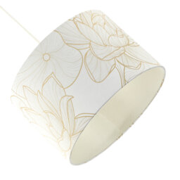 20cm H Cotton Blend Drum Lamp Shade ( Screw On ) in Cream