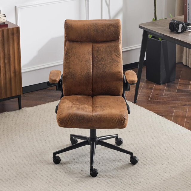 Rolling Ergonomic Office Desk Chair with Padded Flip-up Arms, 360° Swivel High Back Executive Computer Task Chair with Wheels