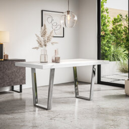 Dayatra Dining Table Modern Table w Chrome Legs